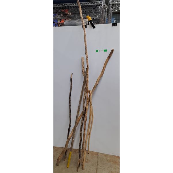 **(7) Wooden Walking Sticks Up to 76.5" Long, Cannot Ship