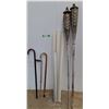 Image 1 : *(2) Canes-One Adjustable Up to 37", (2) Tiki Torches, (2) Rolling Blinds 27" Wide- Cannot Ship