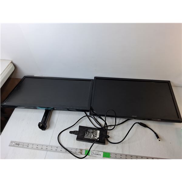 (2) Computer Monitors- Acer & Samsung- As Is, Dell Cord - PICK UP