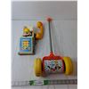 Image 1 : Fisher Price Chime Phone- As Is & Chime Roller Push Toy- Has Sound