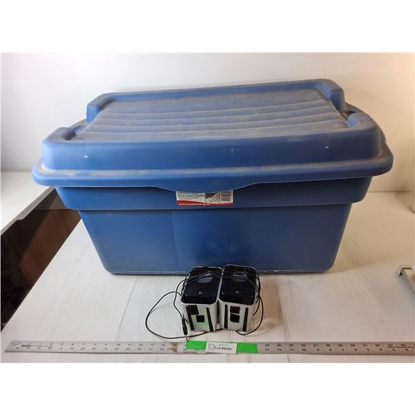 **Rubbermaid Storage Tote 32" x 19" x 16.5" & Logitech Computer Speakers- Cannot Ship