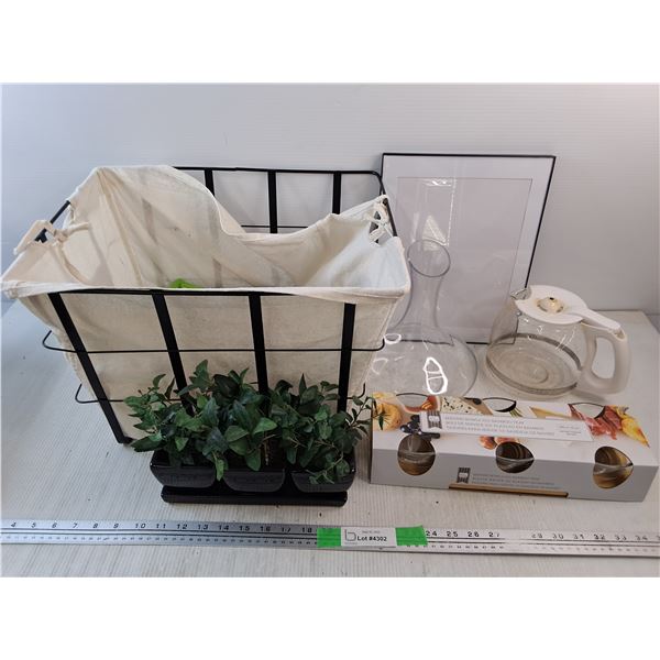Serving Bowls with Bamboo Tray, Coffee Pitcher, Vase, Artificial Plants, Photo Frame, Misc