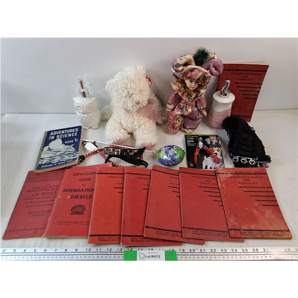 Doll, Plush Puppy, Soap Dispensers, Pet Nail Clipper, Manual & Parts List Books, Bungee Cord
