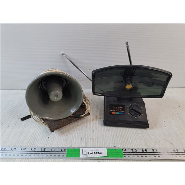 Trumpet Speaker, Vintage Model 35368 Color TV Antenna - As Is