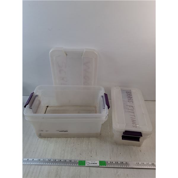 (4) Plastic Containers with Lids 17" x 11" x 6 1/2", 14" x 8" x 5", Pickup Preferred