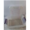 Image 3 : (4) Plastic Containers with Lids 17" x 11" x 6 1/2", 14" x 8" x 5", Pickup Preferred