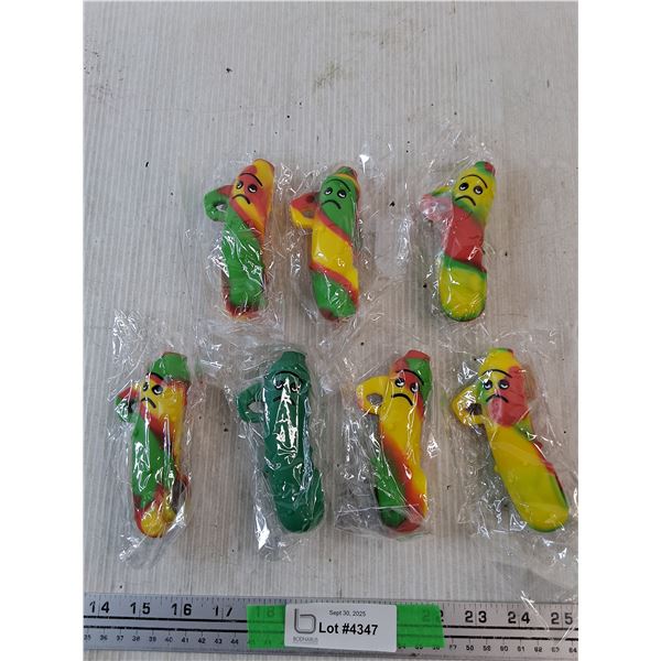 (7) Silicone Smoking Pipes - New