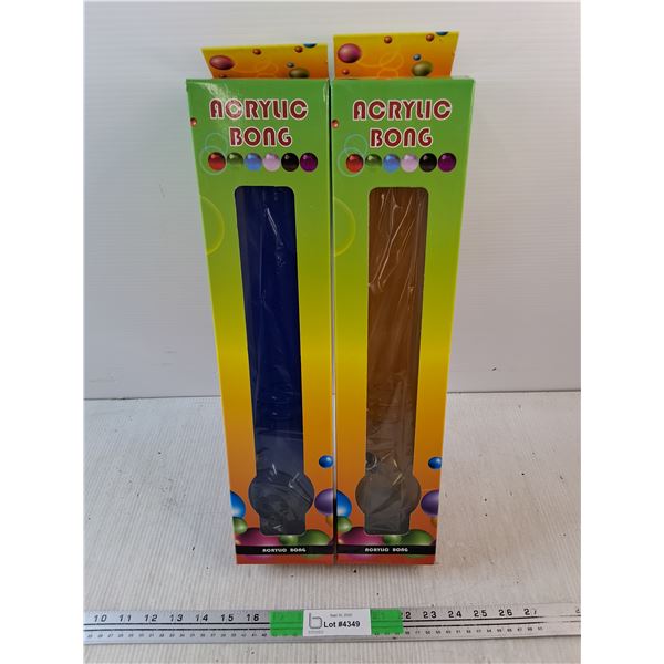 (2)  Acrylic Bongs - New