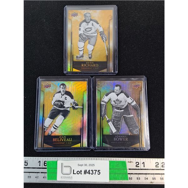 Upper Deck Henri Richard, Jean Beliveau, Johnny Bower Trading Hockey Cards - Cannot Authenticate