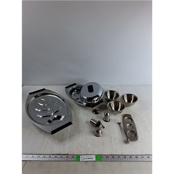 Steel Serving Platers, Bowls