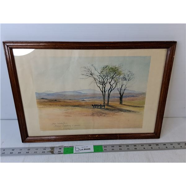 "Near Fisher's Farm" Framed Artwork 19" x 13"