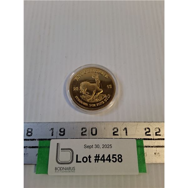 Replica South Africa 2013 1oz Gold Coin - Tests Magnetic - Cannot Guarantee Authenticity