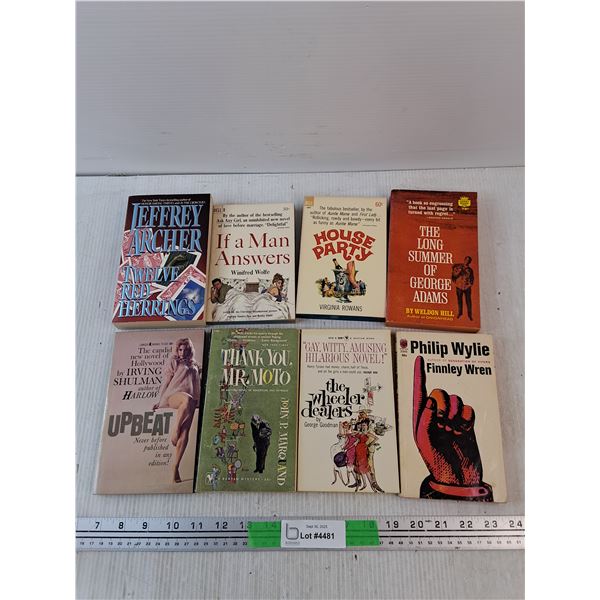 (8) Books - Jeffrey Archer, Philip Wylie, House Party