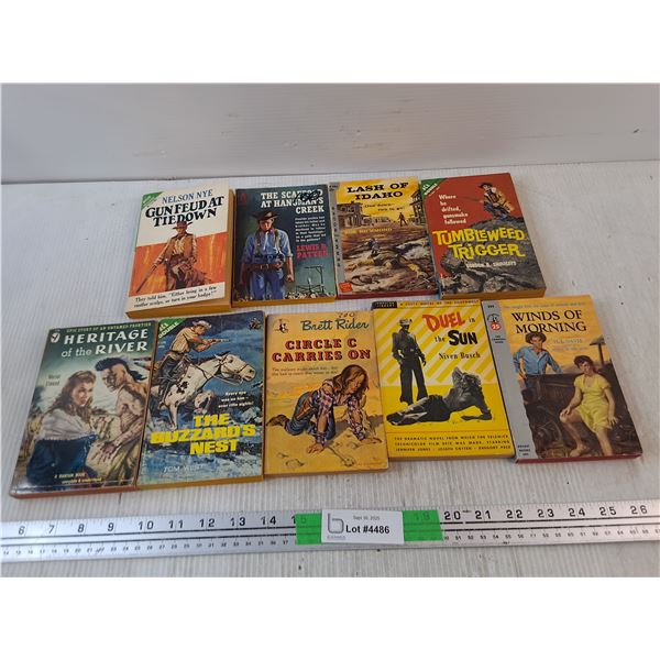 (9) Books - Lash of Idaho, The Buzzards Nest, Niven Busch