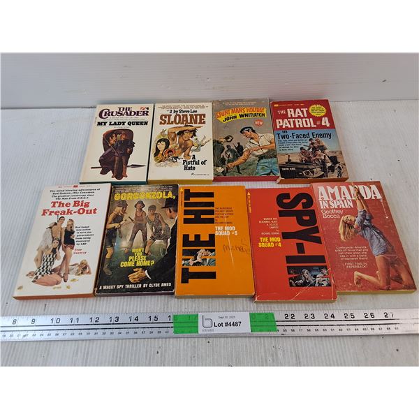 (9) Books - The Crusader, Gorgonzola, Stunt Man's Holiday