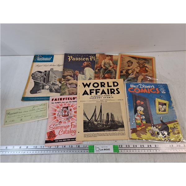 Walt Disney Comics, Vintage School Note Books, Canadian National Magazine, Misc