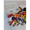 Image 2 : Assorted Children's Toys, Witch Hat, Plastic Basket, Misc.