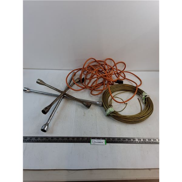 (2) Tire Irons, Extension Cord, Bulk Wire
