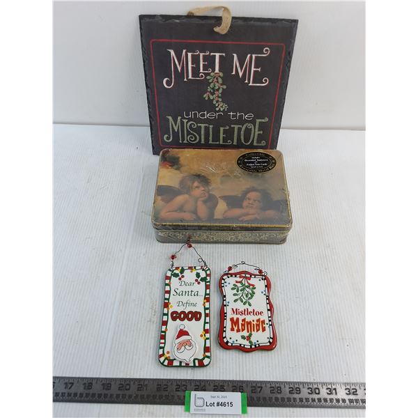 Christmas Decor, Decorative Tin Box