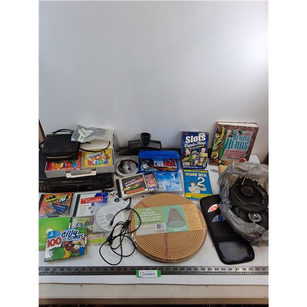 (2) Citronella Incense, Memorex VCR - Powers On, Kid's CD's, Car Audio, Books, Games, Misc.