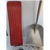 Image 2 : (2) Hoses - Approx 25' Length, Scoop Shovel, Lamar Snow Skateboard - 32" Length - Pickup Only