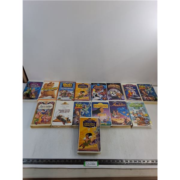 (15) VHS Mostly Disney Movies (Garfield, Snow White, Toy Story)
