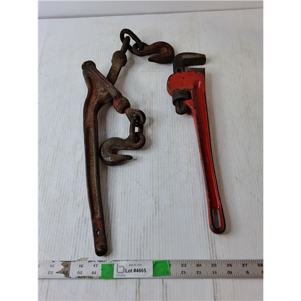 Plumber's Wrench & Lever Style Chain Load Binder