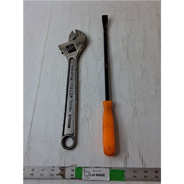 Crescent Wrench & Crow Bar