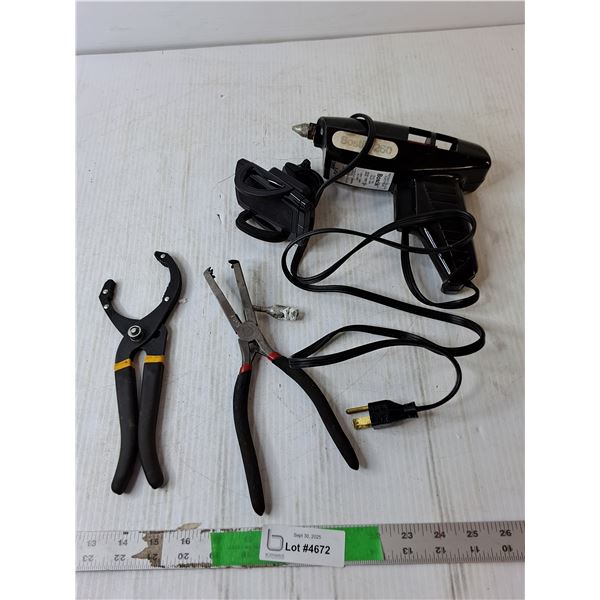 Bostik 260 Glue Gun- Powers On, Clip Pliers, Oil Filter Pliers