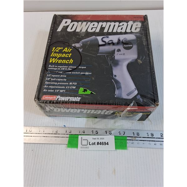 Powermate 1/2" Air Impact Wrench - Appears Sealed