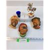 Image 1 : (3) Bossons Heads, September Chest, Carousel Figurine, Shot Glass