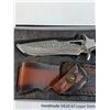 Image 2 : Handmade VG10 67 Layer Damascus Hunting Knife w/Leather Sheath