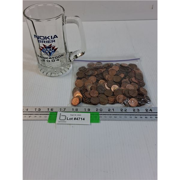 Nokia Brier Beer Mug & Lot of Pennies