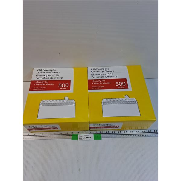 (2) Security Tinted #10 Envelopes in Boxes - Approx 500 in Each Box