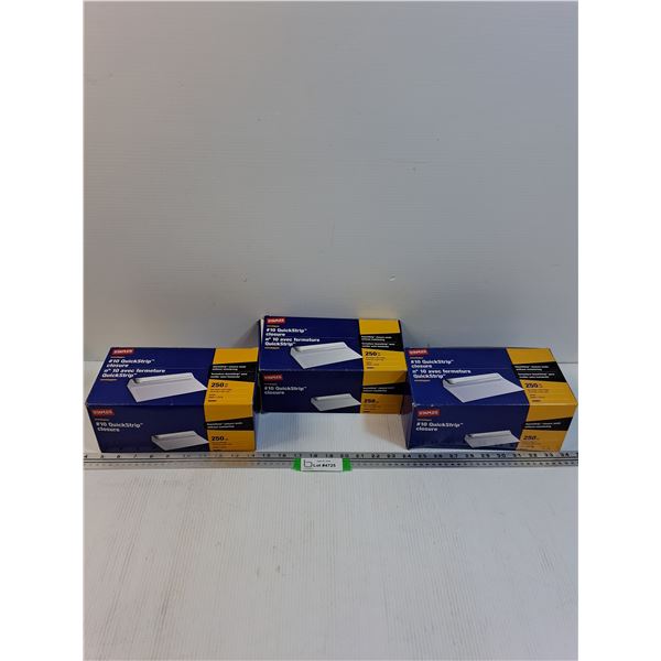 (3) Staples Envelopes #10 Size - Approx 250 Each Box