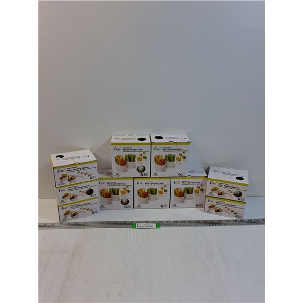 (10) Felli Brand Dishes: (5) Servers & (5) Tasting Spoons