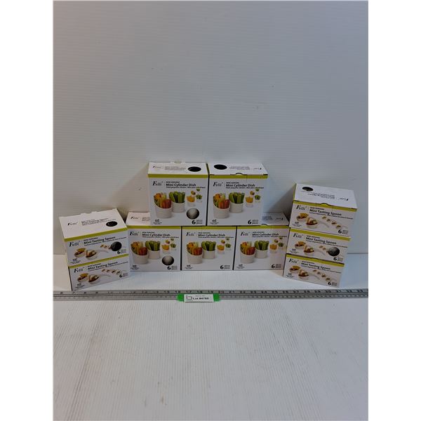 (10) Felli Brand Dishes: (5) Servers & (5) Tasting Spoons