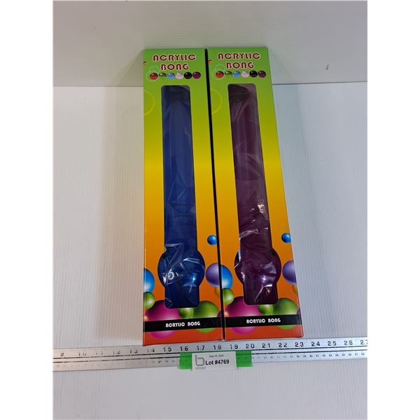 (2) Paraphernalia Smoking Acrylic Bongs
