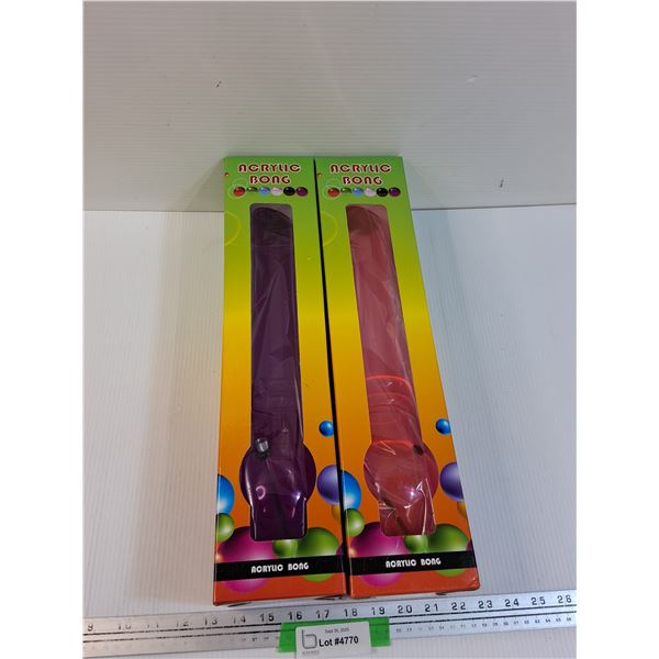(2) Paraphernalia Smoking Acrylic Bongs
