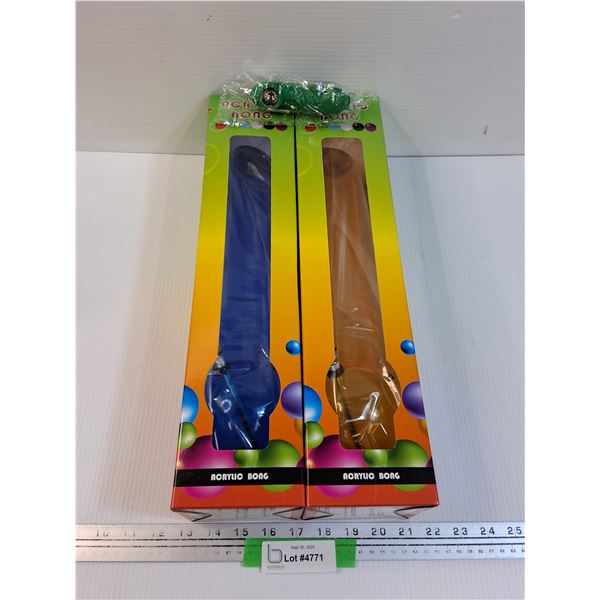 (2) Paraphernalia Smoking Acrylic Bongs & Pickle Pipe