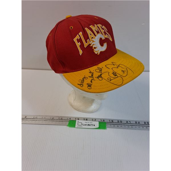 Theo Fleury Autographed Stanley Cup Hockey Season Calgary Flames Baseball Hat - CANNOT GUARANTEE AUT