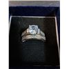 Image 2 : Sterling Silver Wedding Ring Set - Size 9 - Cubic Zirconia Stones - Cannot Authenticate