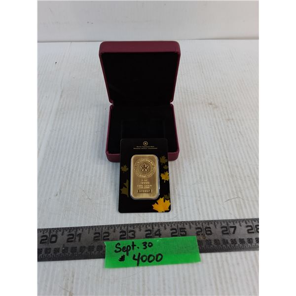 ^ Royal Canadian Mint 1 Ounce "Fine Gold" Ingot - Tests Non-magnetic - Authenticity Not Guaranteed