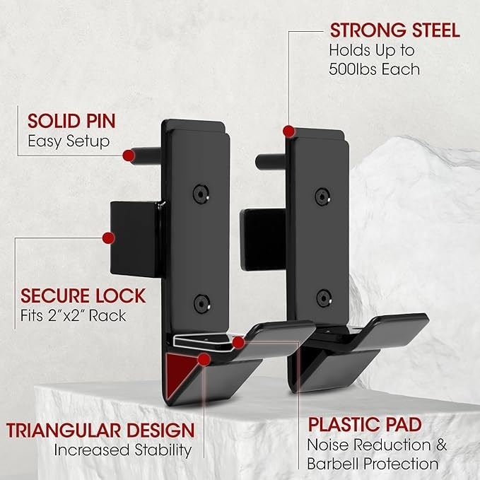 Yes4All J-Hooks Barbell Holder For Power Rack - J Hook Weight Rack ...
