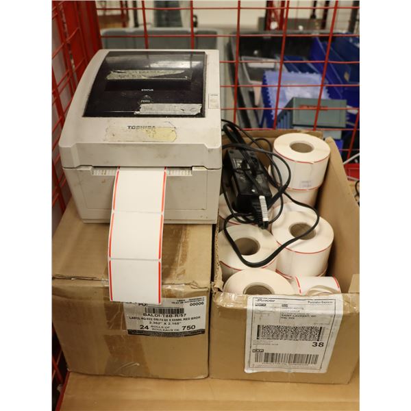 IMPRIMANTE D'ÉTIQUETTES TOSHIBA B-EV4D-GS14-QM-R AVEC 2 BTES D'ÉTIQUETTES
