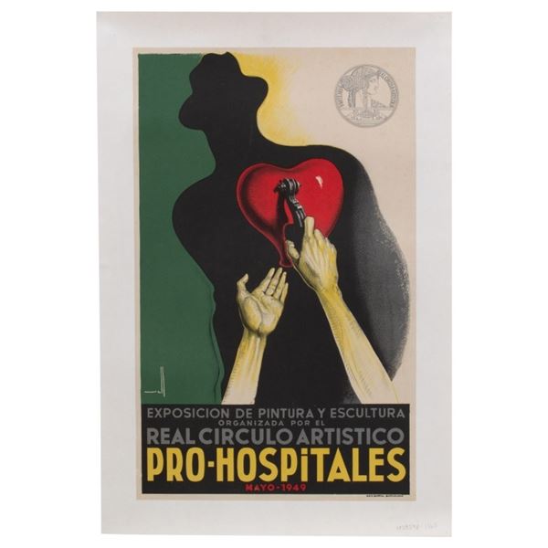 Spain 1940s Art Exhibition Poster, Jose Morell