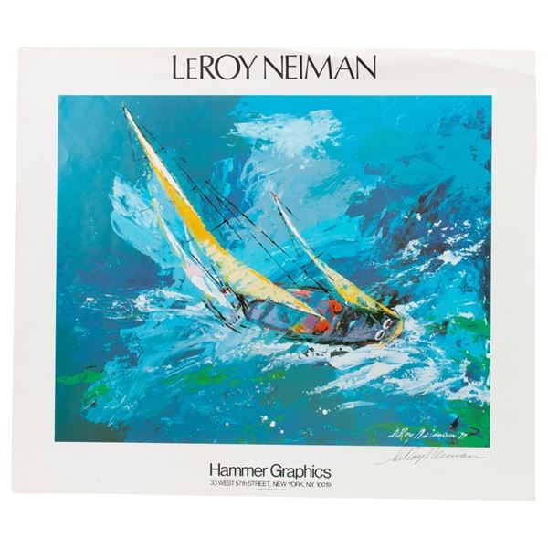 Signed Leroy Neiman 'Sailing' Poster