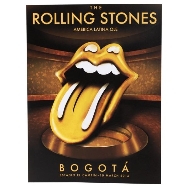 Rolling Stones 2016 Concert Poster Bogota