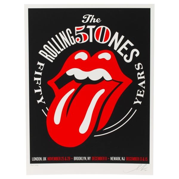 Rolling Stones Signed 5o Years Concert Poster