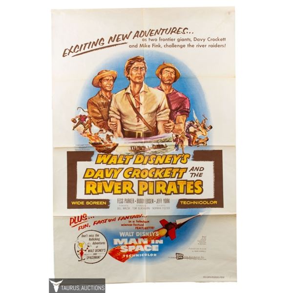 1956 Davy Crockett and The River Pirates Poster